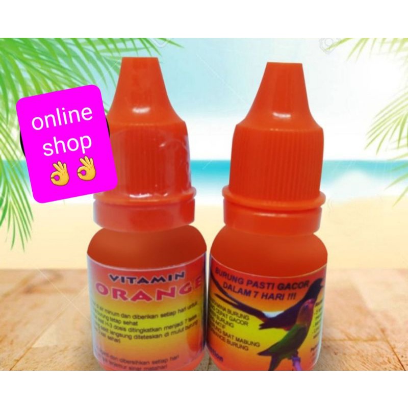 vitamin orange cair 10 ml obat burung lovebird kenari murai pleci ciblek kacer perkutut gacor tdk mau bunyi lesu gacor asli obat burung vit orange