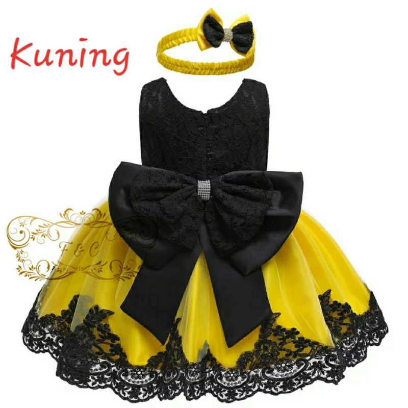 Dress Corry Kid FREE BANDO/ size S-M-L (11 warna)