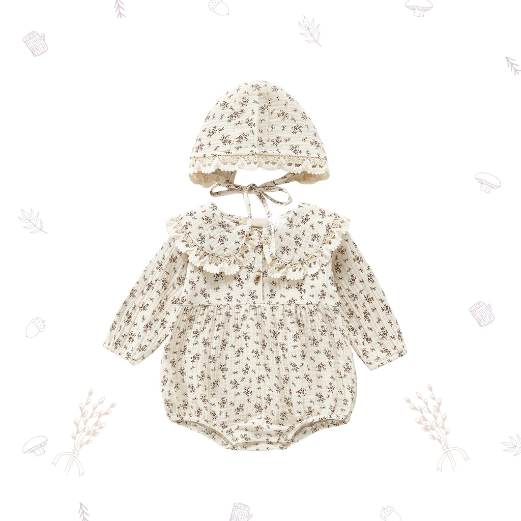 OHBABYDAYS  | Jumper Bayi | Florence Romper + Bonnet