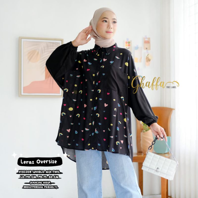 Blouse motif kekinian / Leraz oversize by ghaffa the label / Oversize motif modern premium