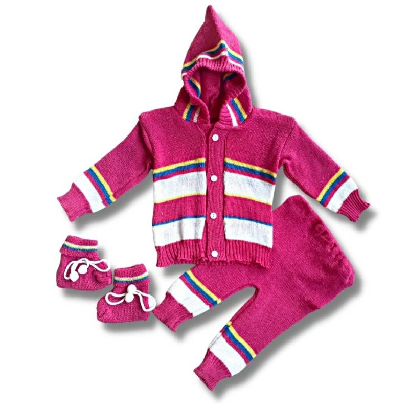 BAJU BAYI SET / BAJU BABY 3 IN 1 / BAJU BAYI MURAH / JAKET BAYI RAJUT / JAKET BAYI MURAH-4