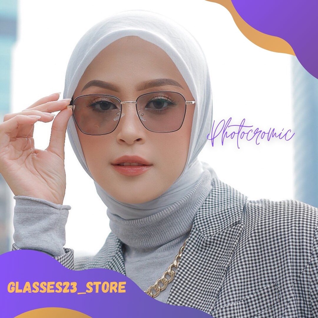 (FREE BOX + LAP)Original - Asli - Kacamata Gaya Anti Sinar UV - Unisex - kacamata Gaya Korean Style Fashion 2021 Fashion Pria/Wanita Kekinian - Kacamata Lensa Photocromic TERMURAH