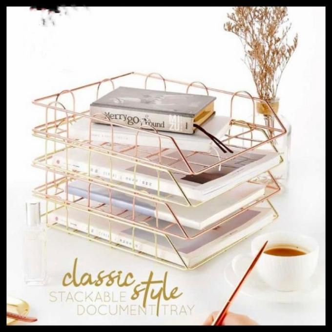 

Office & Stationery | Document Organizer | Stackable Document Tray A4 Letter Desktop Organizer File Holder Rak | Best Seller
