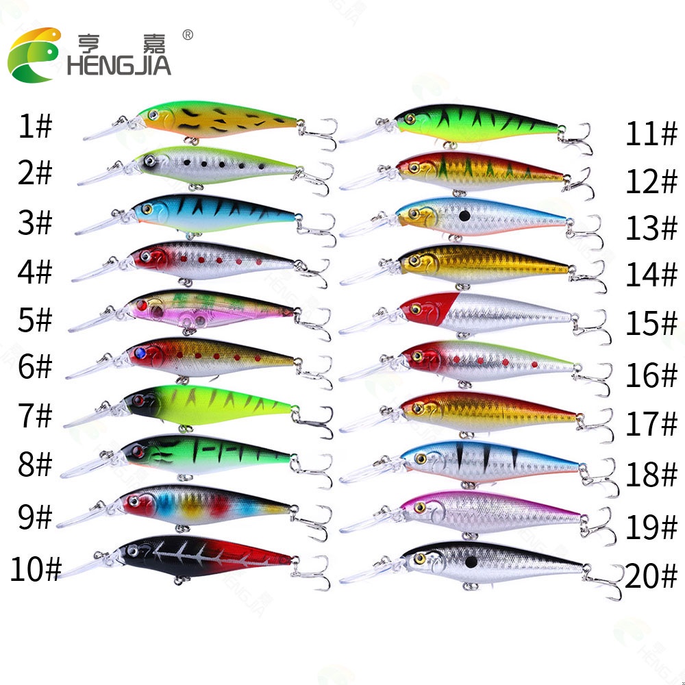 HENGJIA 20PCS Umpan Fishing Lure 11cm/10g Hard Bait Minnow Crankbait Wobbers Swimbait Fishing Tackle