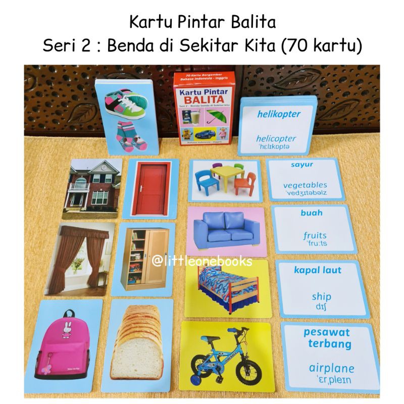 Jual kartu pintar balita seri 2 : benda di sekitar kita / flash cards ...
