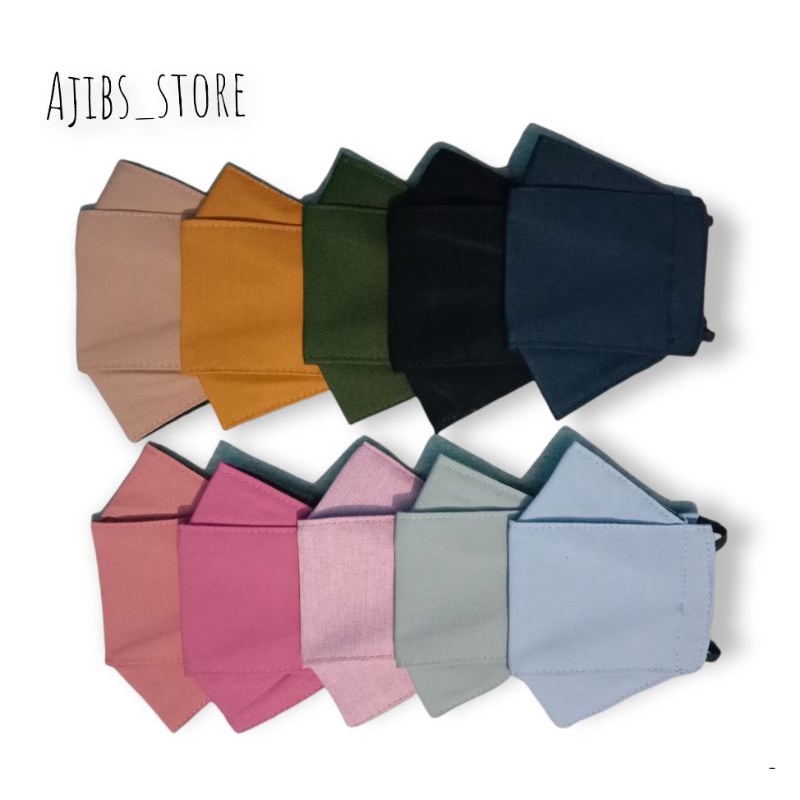 Masker kain 3D polos