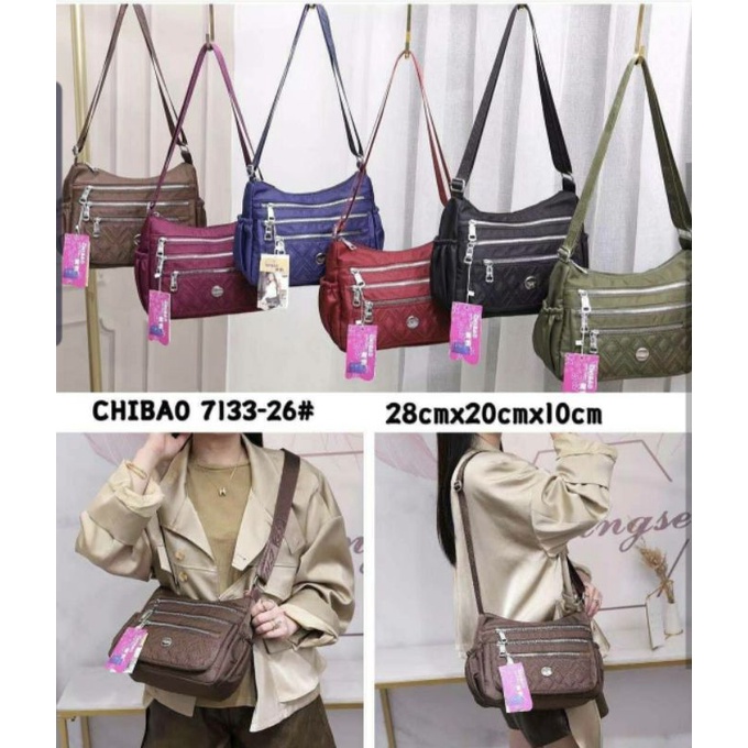 Tas slempang chibao 7133-26 ory import bahan parasut bordir