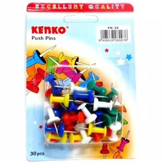 

Push Pins Kenko PN-30 / Paku Pin Warna isi 30 Buah