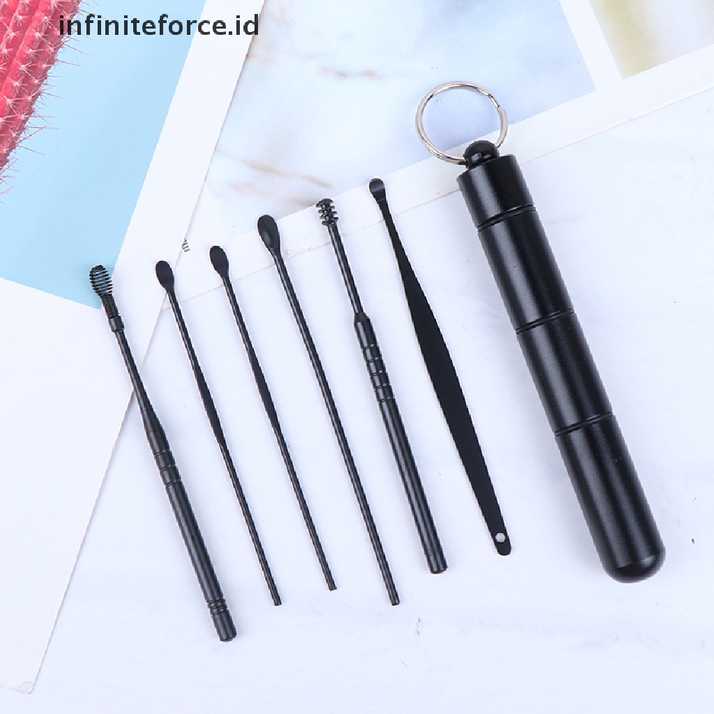 (infiniteforce.id) 6pcs / Set Alat Pembersih Telinga Portable