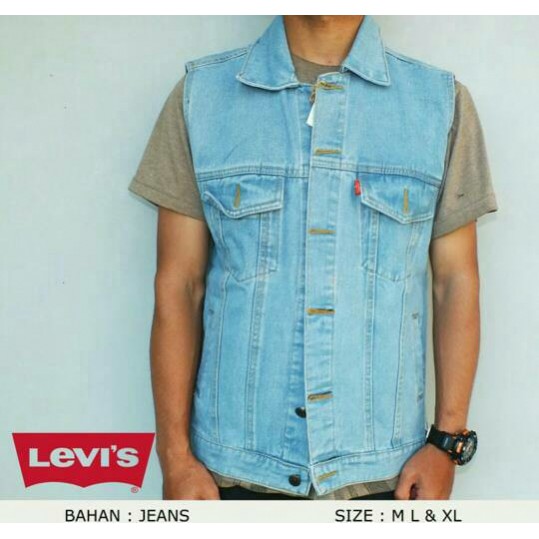 JAKET ROMPI JEANS LEVIS PRIA BIRU MUDA KEREN VEST PRIA