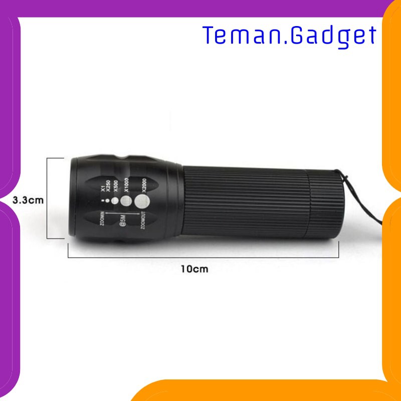 TG-IE103 TaffLED Senter LED Flashlight Cree Q5 2000 Lumens - LF000U01