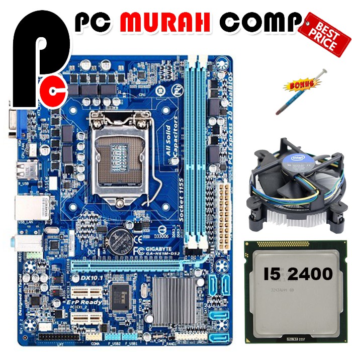 MOBO Mainboard Intel LGA 1155 H61 Gigabyte Dengan Processor I5 2400