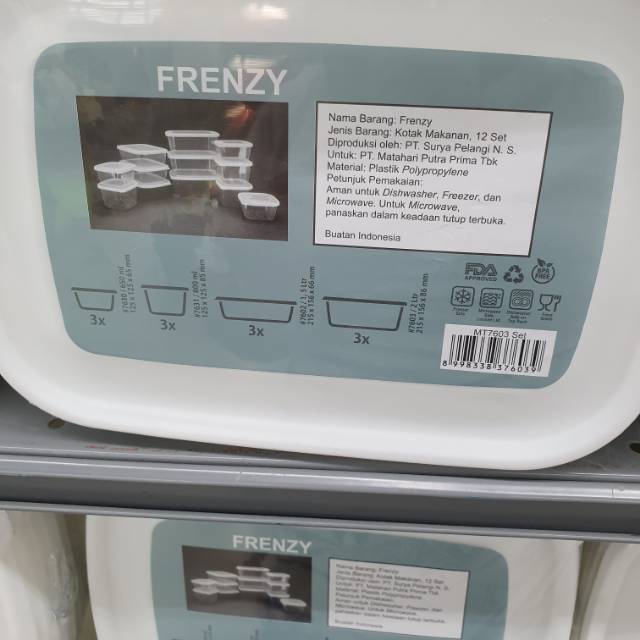 Frenzy Food Container White 1set Isi 12pcs