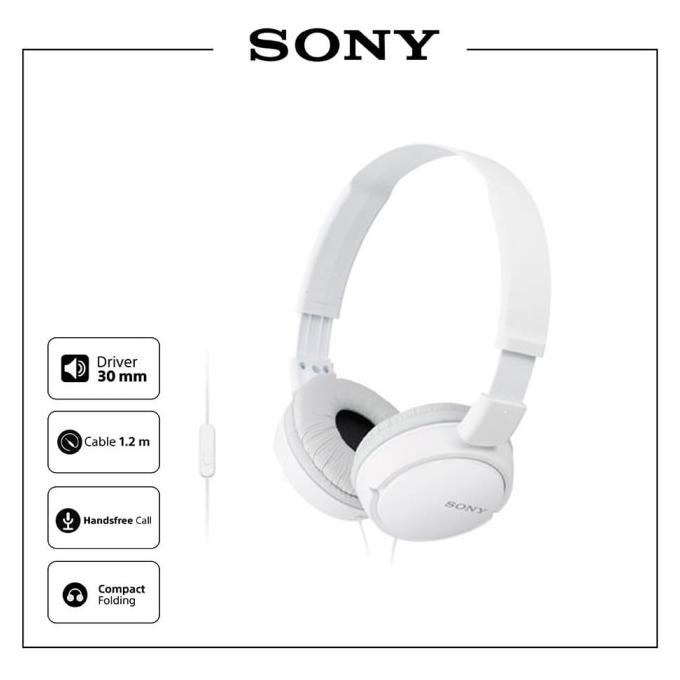 Jual ORIGINAL SONY MDR-ZX110AP White On Ear Headphone / ZX110 / ZX