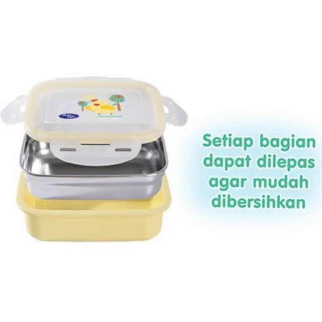 BABYSAFE Stainless Steel Lunch Box  Square  360ml  Tempat Makan Bayi