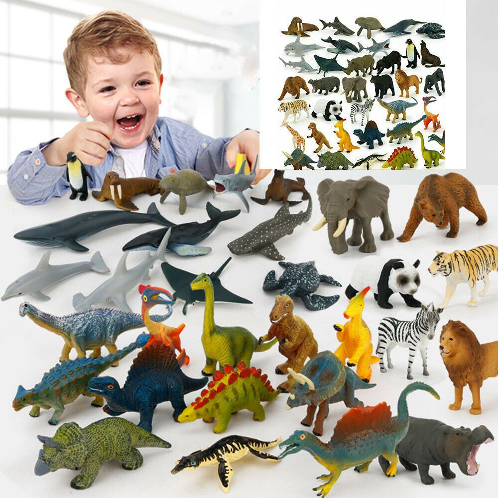 12pcs Kids Toys Small Plastic Figures Sea Zoo Animal Safari Set Wild Ocean Model