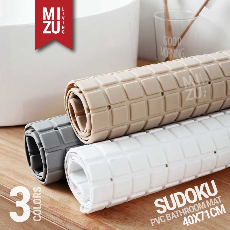 SUDOKU PVC Bathroom Mat Shower Bath Anti Slip Mat Keset Kamar Mandi PVC Penghisap Suction Cup 40x70