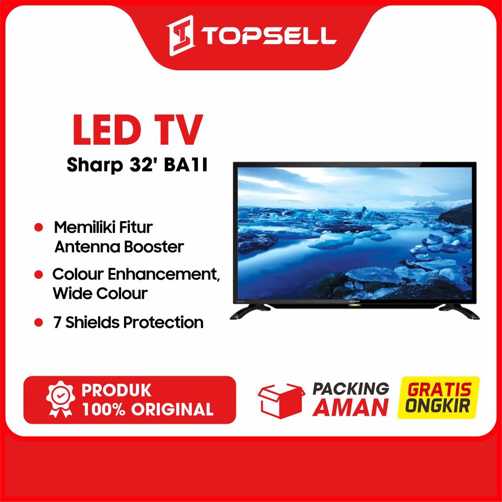 Led TV 32 inch SHARP BA1I Garansi Resmi 12 Bulan