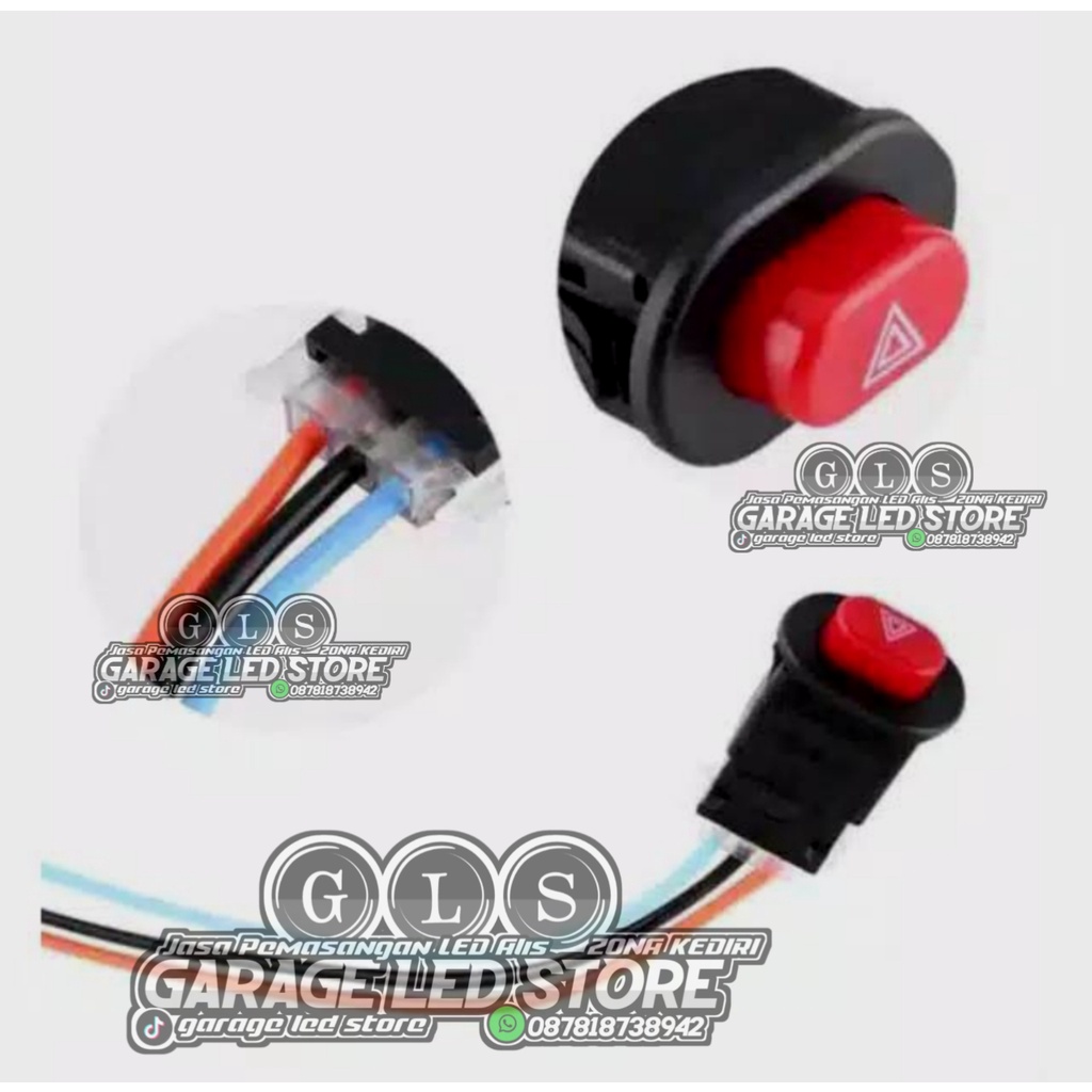 Saklar Switch Tombol Lampu Hazard On Off LED Motor Mobil Sen Universal BERKUALITAS BAGUS