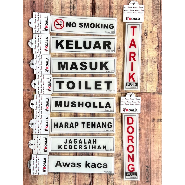 Papan Nama Akrilik Tulisan Tarik Dorong Toilet Keluar Masuk Mushola dll - Sign Label Acrylic - Sign Board - Acrylic Sign