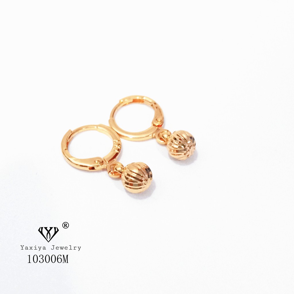 Yaxiya Anting Wanita Motif Bola Perhiasan imitasi lapis emas 18K 675-1