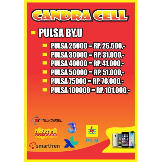 Pulsa By.U 25.000 sd 50.000