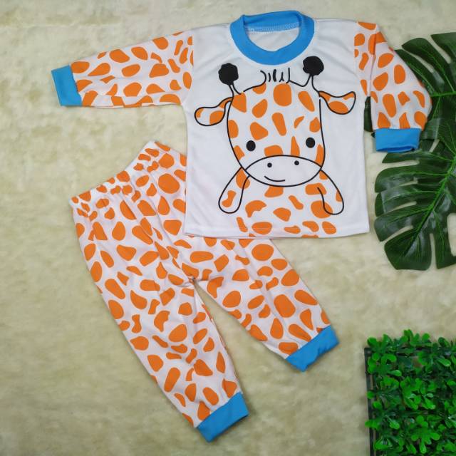 Baju Piyama Anak Gambar Jerapah size 0-12bulan / Pakaian Bayi / Baju Tidur Anak