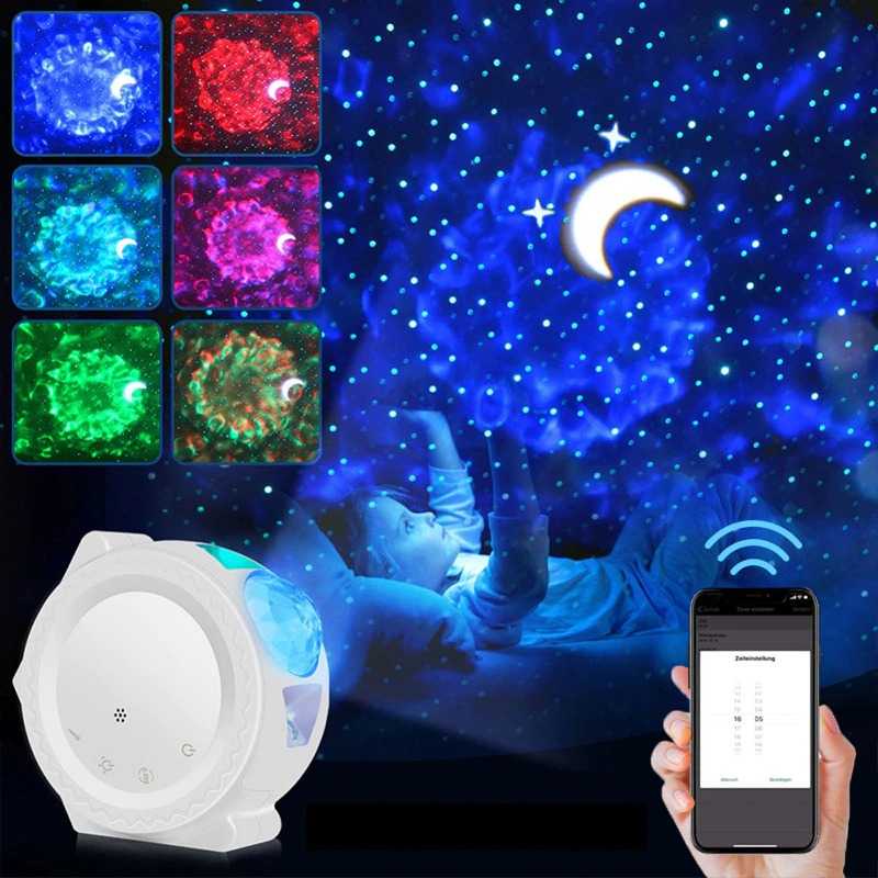 Lampu Proyektor Tidur Bintang Dan Nebula Resolusi Tinggi Kecerahan &amp; Kecepatan Dapat Disesuaikan Smart Wifi Light Starry Sky PDQ - 7CHA20WH