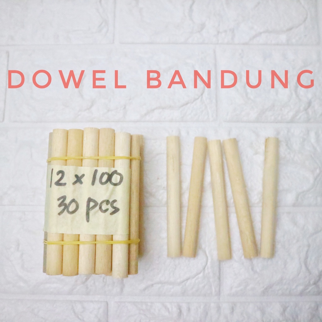 Dowel Kayu 12mm Panjang 100mm - Dowel Kayu Stik Bulat Diameter 12 mm Panjang 10 cm 12mm x 10cm