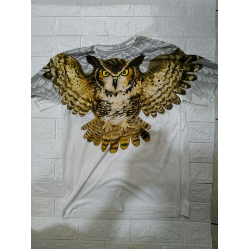 KAOS BURUNG HANTU KAOS FULLPRINT KAOS 3D PRIA KAOS PRINTING 3D KAOS THAILAND BANGKOK KAOS OWL