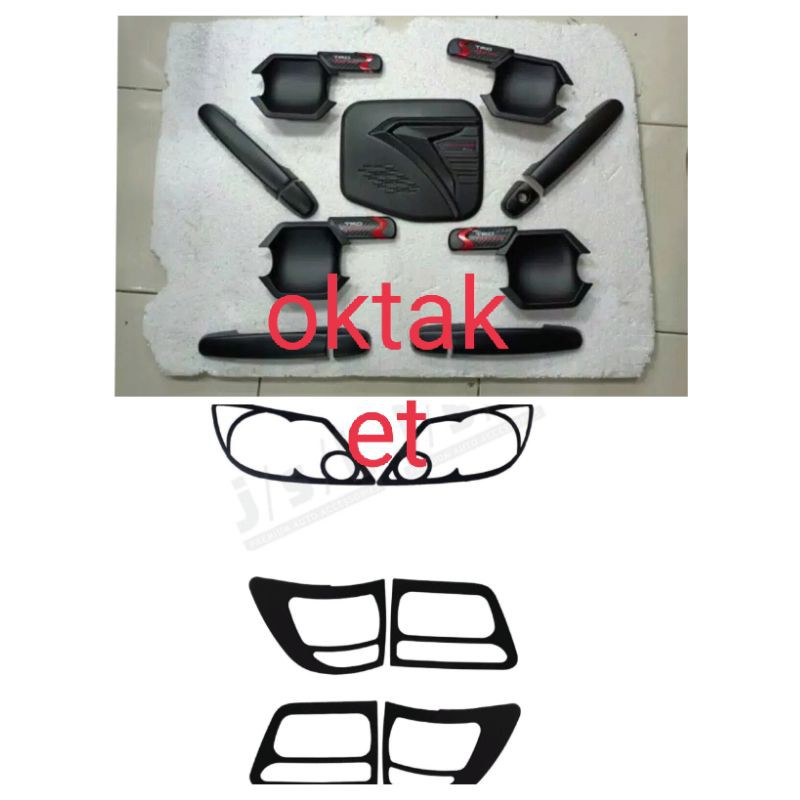 paket lengkap fortuner lama hitam chrome garnish outer handle tank