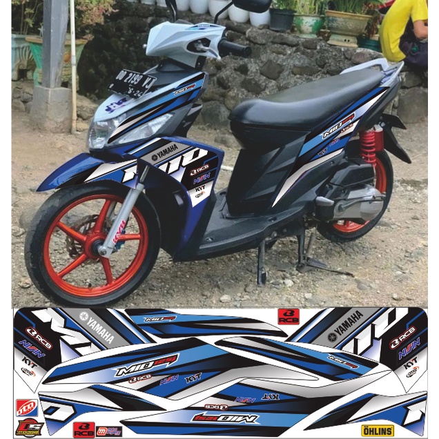 striping variasi mio m3/mio z warna hitam lis biru