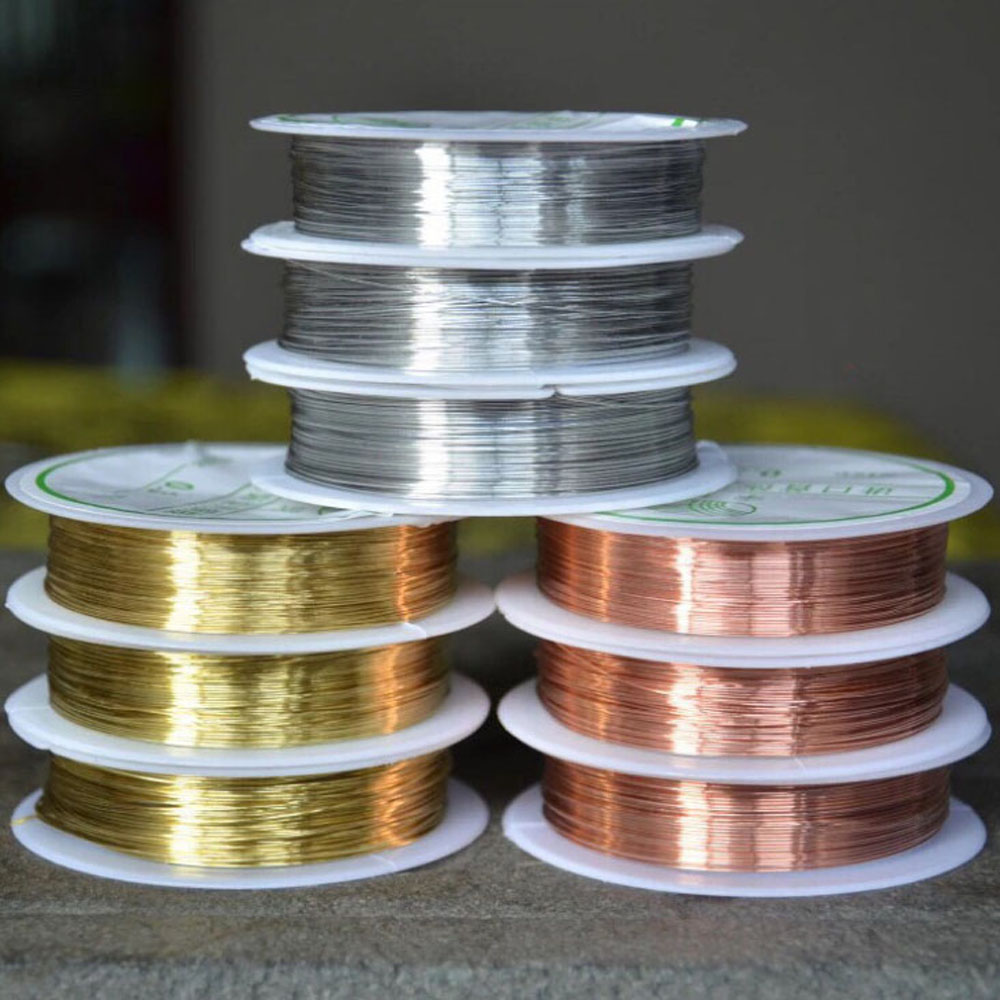 1 Rol Kawat Tembaga 0.2 / 0.25 / 0.3 / 0.4 / 0.5 / 0.6 / 0.8 1mm Untuk Membuat Perhiasan Kalung Handmade DIY