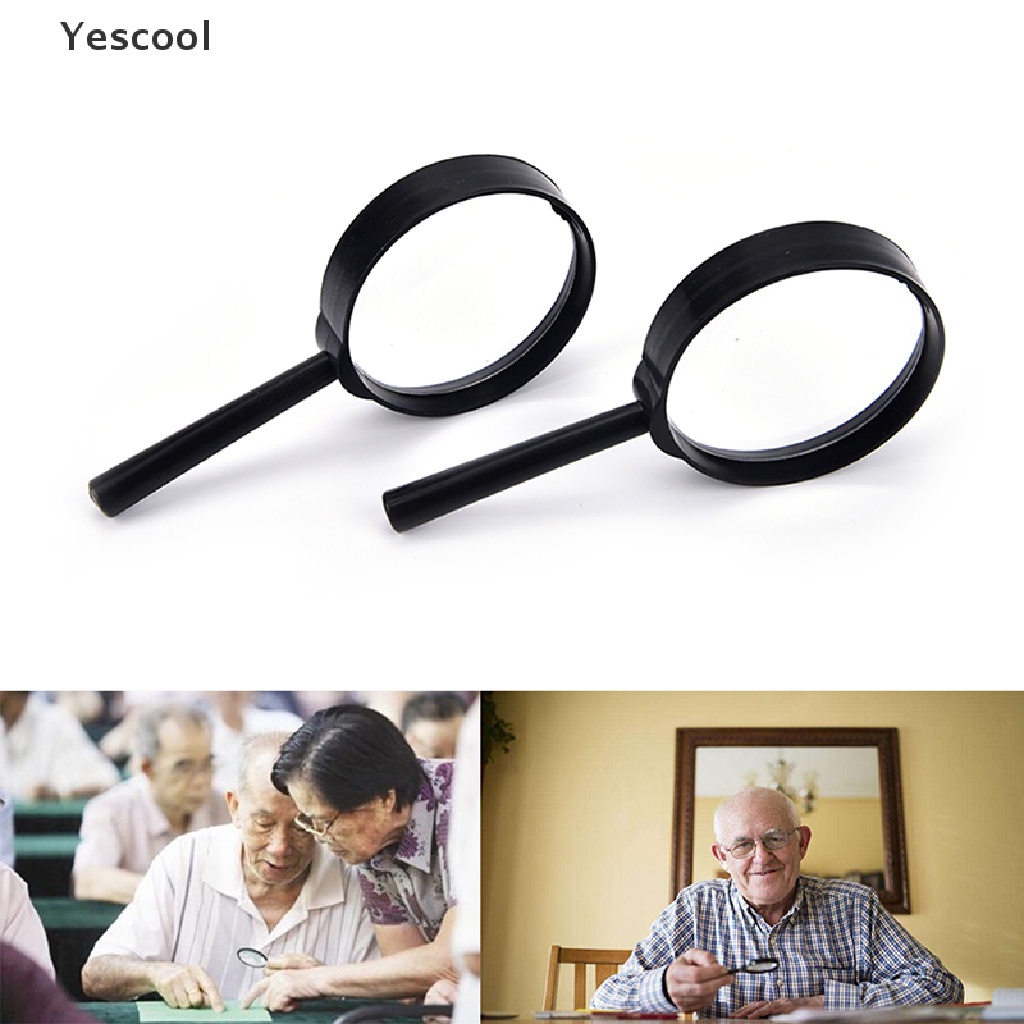 Yescool 1pc Kaca Pembesar Genggam Tangan Zoom 5X Diameter 60mm Untuk Membaca