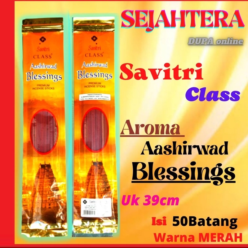 Dupa Hio Savitri Class “Aashiward Blessings” Pouch 39cm 50btg Merah