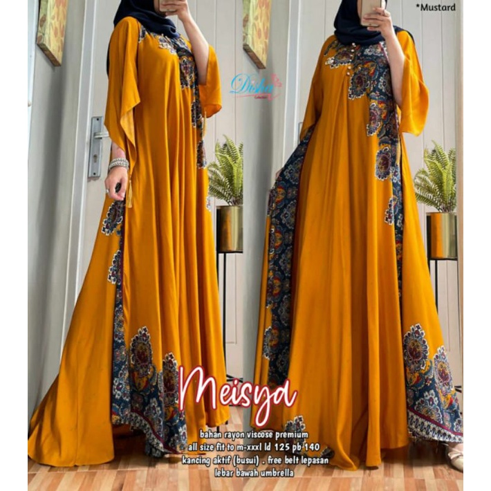 Meisya gamis kaftan katun rayon super / realpict original by Disha