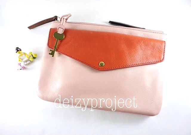 FOSSIL DEVON FLAP CROSSBODY PEACH PINK