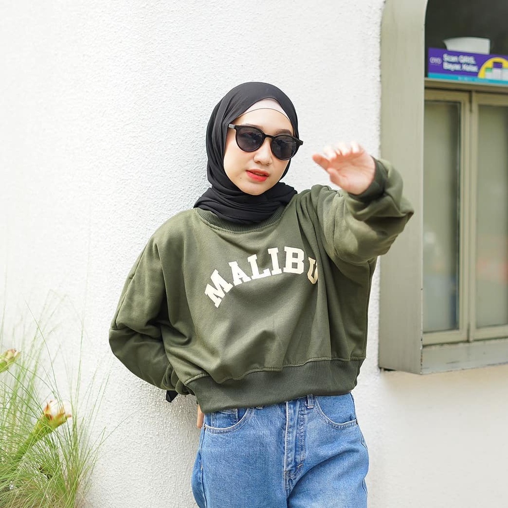 ARMY MALIBU CROP OVERSIZE TEBAL KEKINIAN TERBARU''