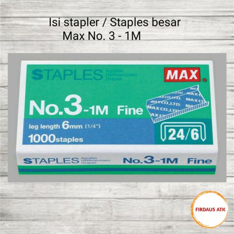 

Isi stapler / Staples Steples besar Max No. 3 - 1M
