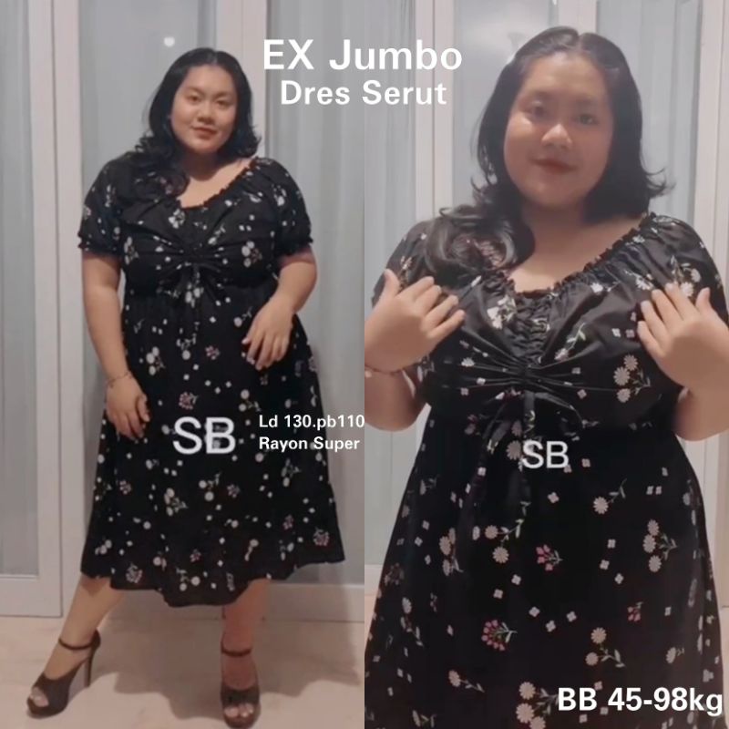 Baju jumbo_ baju Bigsize_Dress Jumbo Dress BIG SIZE LD130  DRESS SERUT JUMBO DRESS XXXL KASANDRA JUMBO PREMIUM  BAJU JUMBO Dress yola