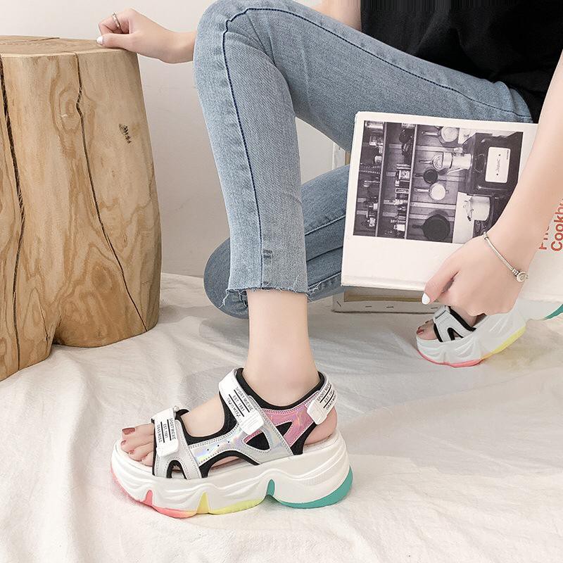 1001 SEPATU PLATFORM MIZU RAINBOW WANITA !!!