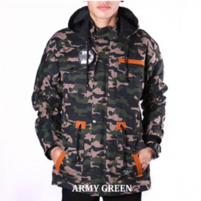 JAKET PARKA CANVAS ARMY