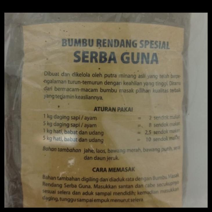 

Bumbu Rendang Spesial Serba Guna 250Gr