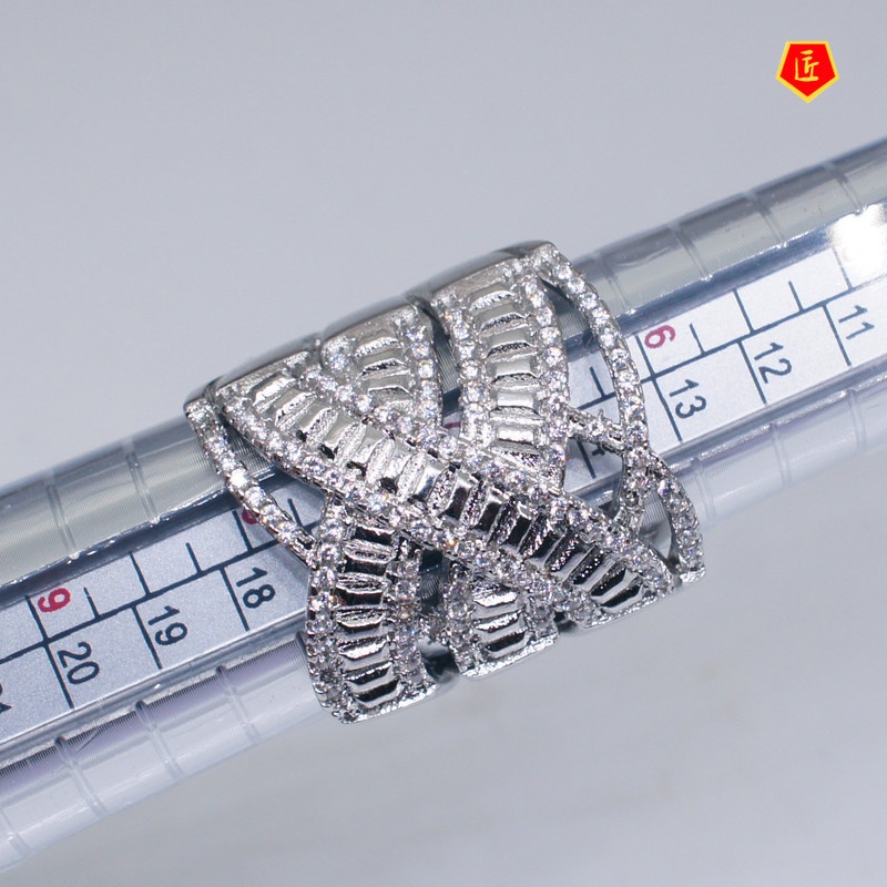 [Ready Stock]Multi-Layer Winding Full Diamond Ring Women's Fashion Luxury