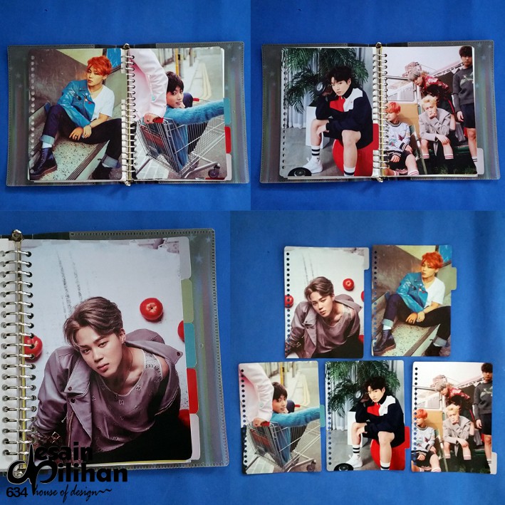 

Pembatas Personel BTS Kpop binder 2 Ring, 6 Ring, 20 Ring, 26 Ring 1 set 5 lembar