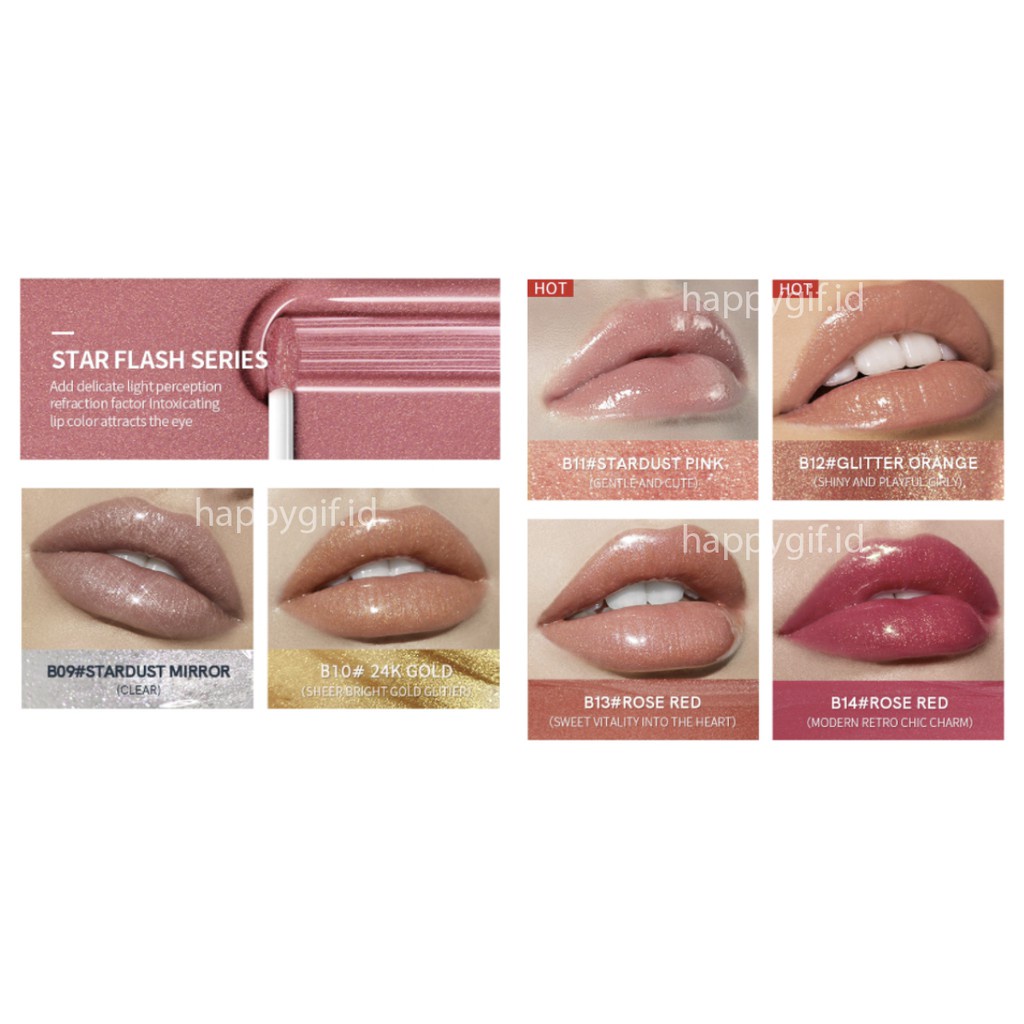 BAZELE Cat Paw Bright Lip GLaze Glitter Lipstik Watery Waterproof Tint Lipstick Pudaier XX020