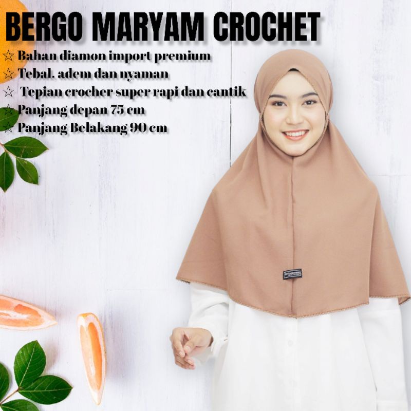 BERGO MARYAM RENDA CROCHET PICOT PREMIUM / JILBAB BERGO MARYAM