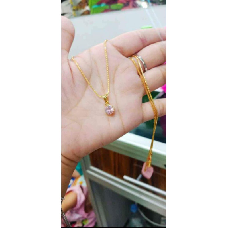 kalung+liontin emas muda kadar rendah berat 5gram