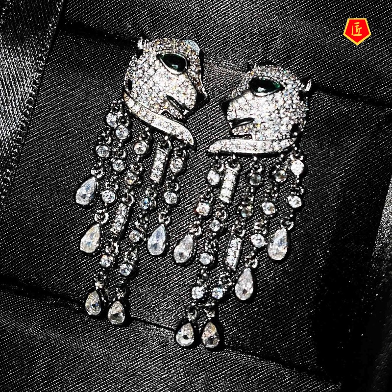 [Ready Stock]Fashion Leopard Earrings Fantasy Geometric Gem Large Earrings