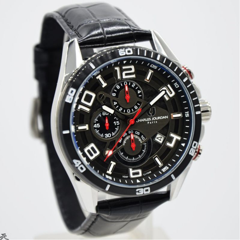Jam Tangan Pria Charles Jourdan CJ 1046 Leather Kulit Original